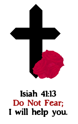 Cross with quote and rose